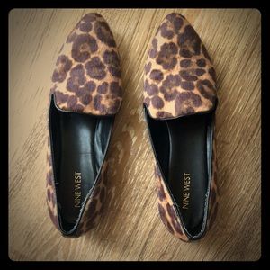 Nine West Leopard Loafer Flats Women’s 8.5 narrow